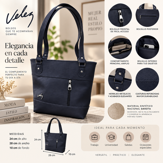 Bolso Tote Dama Vélez 24cm Cartera Mujer
