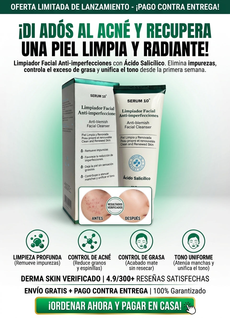 LIMPIADOR ANTIACNE AYUDA A ELIMINAR EL ACNE