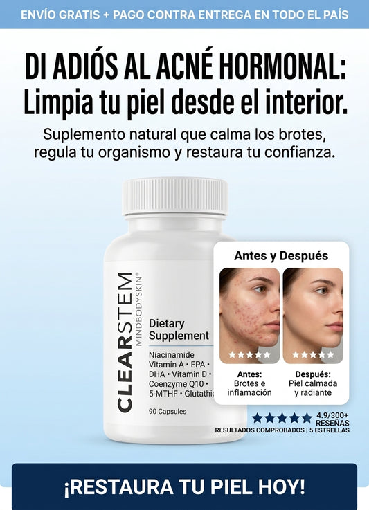 SUPLEMENTO CLEARSTEM MINDBODYSKIN ELIMINA EL ACNE