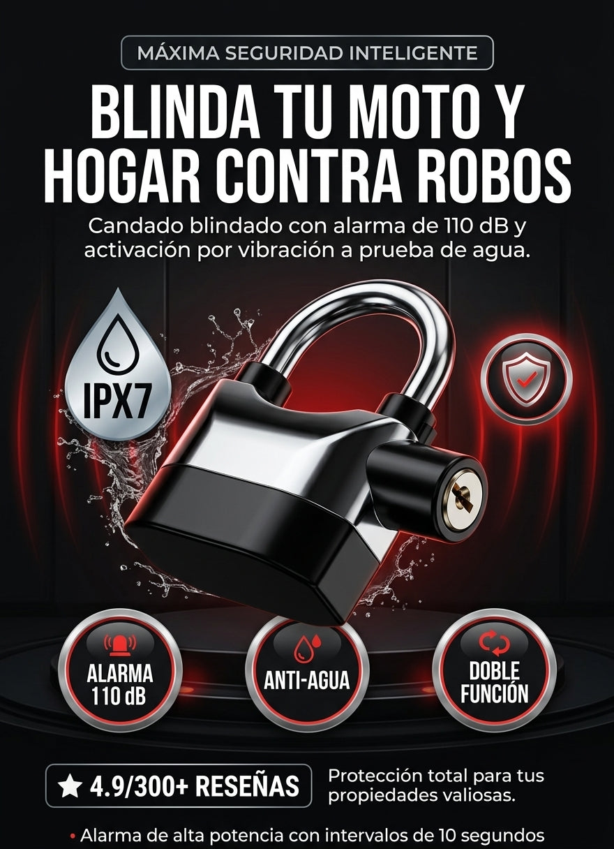 CANDADO CON ALARMA NEGRO